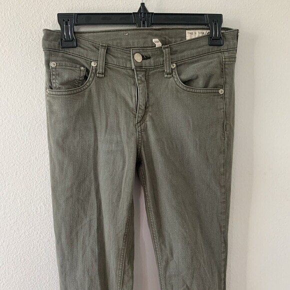 Rag & Bone Womens Size 26 Green Skinny Stretch Mid Rise Jeans - Picture 2 of 6